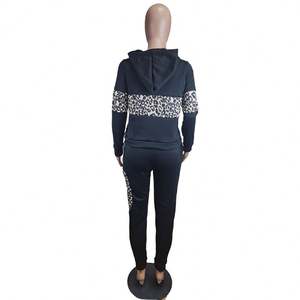 CY3992 Herfst Winter Tweedelig Set Dameskleding Plus Dik Fluweel Lange Mouwen Luipaard Joggingpakken Dames Op Maat Gemaakt Trainingspak - Product Image 6