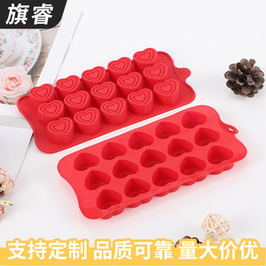 Heart Shape Silicone <b>Mold</b> 20 Cavity Red Baking Tool For <b>Cake</b> Decoration DIY Fondant Chocolate Molding - Product Image 4
