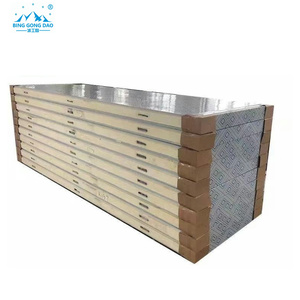 Nhà Máy Giá Cài Đặt Chống Cháy 150Mm PU Tấm Cách Điện <span class=keywords><strong>Polyurethane</strong></span> Bánh Sandwich Bên Ngoài Bức Tường Bảng Điều Chỉnh Cho Lạnh Lưu Trữ - Product Image 1