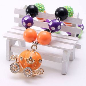 Citrouille chariot pendentifs collier Halloween bijoux pour bébé filles enfant grosses perles collier Festival cadeaux - Product Image 3