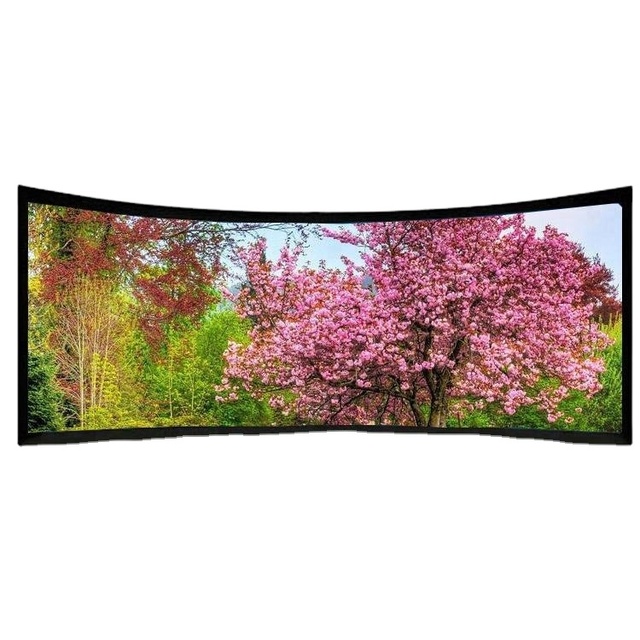 Telon Customized Simulator Home Cinema/theater 150'' Curved 180 Degree Circular 3D Silver High Gain 3.8 16:9 Projector Screen
