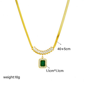 Ensemble de bijoux en acier inoxydable, pendentifs en zircone cubique, bracelet, boucles d'oreilles, collier, ensemble de bijoux 3 pièces - Product Image 5