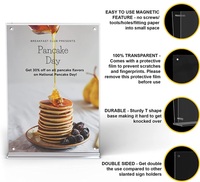 Présentoir acrylique magnétique clair de la forme A5 polyvalent de T de restaurant à la maison pour l'image de support de menu de table