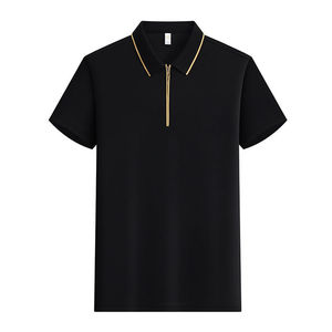 Camisa Polo de Manga Corta, Color Sólido, Poliéster, Ribete en Contraste, Uso Diario - Product Image 3