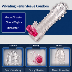 Crystal Reusable Delayed Ejaculation Vibrating Clitoris Cock Penis Extender Sleeves Vibrator <strong>for</strong> <strong>Men</strong> - Product Image 4