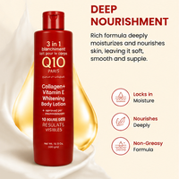 Lotion éclaircissante, nourrissante, hydratante, blanchissante et tonifiante au collagène, personnalisable par le fabricant avec faible MOQ