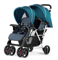 Poussette double pliable multifonction pour jumeaux avec deux sièges pour enfants