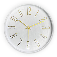Horloge murale en quartz imitation bois kaki de 12 pouces, moderne, à aiguille unique, silencieuse, décoration, salon, style antique, verre mural