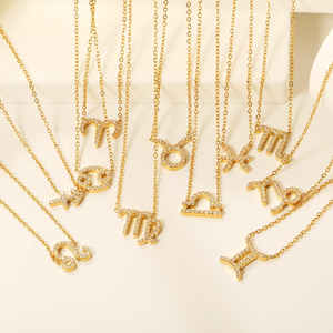 Sofisticado y versátil collar de doce zodiacos, joyería de planetas del sistema <span class=keywords><strong>solar</strong></span> con precio de fábrica de circón - Product Image 1