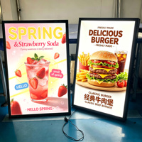 Cadre d'affichage lumineux pour vitrine A0/A1/A2/A3/A4 en aluminium, ultra-fin, avec éclairage LED pour publicité
