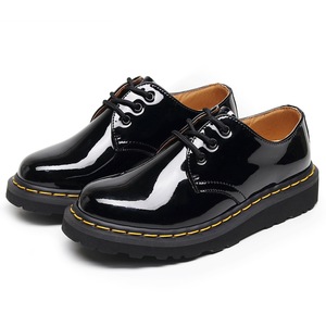 Botines de Moda para <span class=keywords><strong>Mujer</strong></span>, de Cuero Genuino, Tacón Grueso, Punta Redonda, Tallas Grandes, Suela Gruesa, Zapatos para Caminar, para Oficina y Universidad - Product Image 3