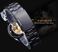 Montre sport automatique de luxe pour hommes Winner Steampunk squelette horloge mécanique 41mm en acier inoxydable aiguilles lumineuses Relogio