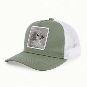 Gorra de béisbol de malla de 5 paneles con cierre a presión, gorra trucker personalizada con bordado 3D de diseño animal, cierre de hebilla de doble botonadura, estilo empresarial - Product Image 5