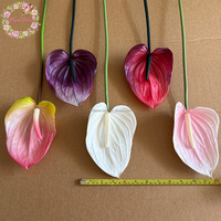 Nouveautés Fleurs d'Anthurium au toucher réel Décoration de mariage Haute qualité Grande taille européenne Fleur artificielle en latex
