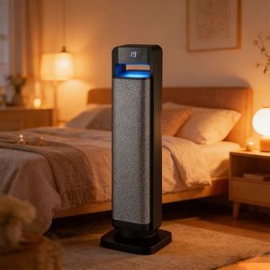 Radiateur soufflant d'appoint en céramique PTC 2000W à chauffage rapide, sur pied, sans pales, oscillant, silencieux, avec télécommande et écran LED - Product Image 5