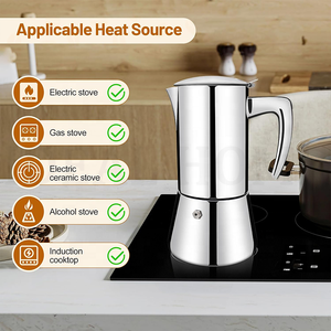 <span class=keywords><strong>Cafetera</strong></span> <span class=keywords><strong>Italiana</strong></span> Moka de Acero Inoxidable 304, Clásica, para Cocina, Camping, <span class=keywords><strong>4</strong></span> <span class=keywords><strong>Tazas</strong></span>, 200 ml - Product Image 2