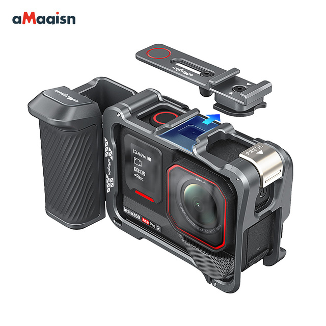 AMagisn Universal Metal Quick Release Handle Wrapped for DJI Street Style Handle for Insta360 Sports Camera Accessories