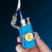 Briquet Torche Dragon Unique Double Flamme Rechargeable avec Tête Rotative