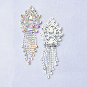 Applique en strass de cristal décorative sur base métallique, patchs en cristal AB taille Marquise, <span class=keywords><strong>à</strong></span> coudre sur l'épaule, pour ceinture de mariée - Product Image 6