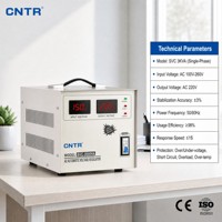 Régulateur de tension automatique servo CNTR SVC-3000VA 3KVA monophasé 220V avec double affichage numérique AVR pour appareils électroménagers et de bureau