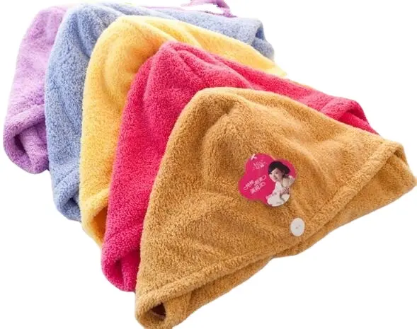 Quickly Dry Hair Hat Microfiber Solid Hair Womens Girls Lady's Bathing Tool Drying Towel Head Wrap Hat