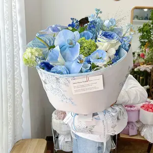 Papel de embrulho de flores personalizado para buquê de flores, novo estilo, impressão por atacado, venda imperdível de papel de venda por atacado