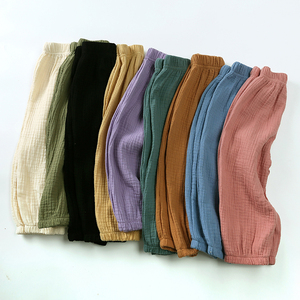 Pantalons en coton et <span class=keywords><strong>lin</strong></span> pour enfants, printemps été, pantalons fins, bloomers pour filles, vêtements de rue tendance, pantalons longs, vente en gros - Product Image 2