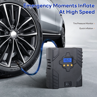 Compresseur d'air portable pour voiture 12V 100psi, gonfleur de pneus, jauge numérique, rétroéclairage bleu, matériau ABS, lumière d'urgence, gonflage rapide, CE