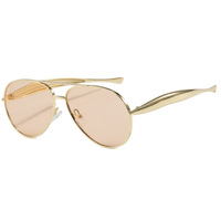 Lunettes de soleil rétro élégantes à double pont, style aviateur premium pour hommes et femmes, style européen et américain