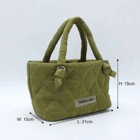 Sac fourre-tout matelassé OEM avec logo personnalisé, sac à main matelassé losanges, poignée à nœud ouvert, mini sac panier mignon pour filles, grande capacité