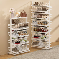 Rak Sepatu Lipat Teleskopik Putar 360° UZIA-202-8.6 Modern dari Logam, Kapasitas Besar, Organizer Penyimpanan Sepatu untuk Ruang Makan/Rumah