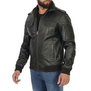 Veste d'hiver à capuche pour homme, en cuir imperméable, avec logo frontal, personnalisable en gros, pour moto, extérieur - Product Image 1