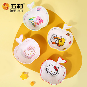 Wuhe Childrens Apple Shaped Bowl Cartoon Pattern Baby Food Bowl For Kids 0-12 Months - Product Image 2