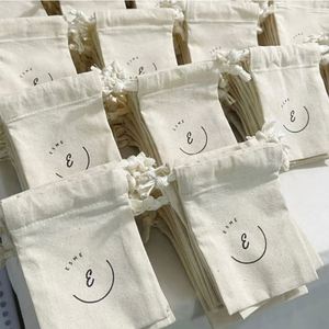 Custom Eco-Friendly <b>Drawstring</b> Pouch Bag Recycled Canvas Biodegradable Dust Bag Logo for <b>Bracelets</b> Rings Glasses Gifts GOTS - Product Image 3