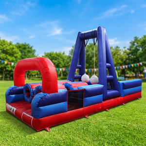 WINSUN Pista de Obstáculos Inflable Comercial Ninja para Niños, Certificación CE, PVC Impermeable, para Juegos al Aire Libre y Carnavales - Product Image 1