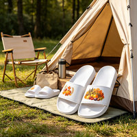 Claquettes en EVA pour femmes avec impression graphique personnalisée, surface lisse, pour dortoir, plage, piscine, hôtel, cadeau de vacances, vente en gros