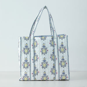 Retro Hoa Mô Hình Thiết Kế Vai Du Lịch Mua Sắm Túi Tùy Chỉnh In Logo Womens Bông Vải Tote Túi - Product Image 4