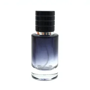 Wholesale 2021 New Design Luxury Cylinder 30ml Transparent Spray Black Glass Perfume Bottle