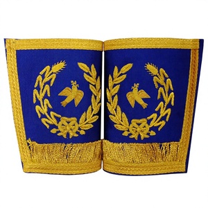 Masonic Regalia Craft Grand Rank Gauntlets muy bien bordados a mano dorados para Senior & Junior Deacon - Product Image 1