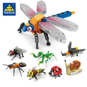 KAZI 80040 #1-8 Insect Series Kunststoff-Baustein setzt Kinder Lernspiel zeug neu gestaltete DIY-Blocks pielzeug