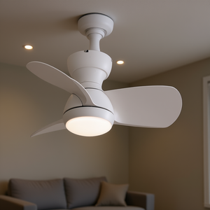 Ventilateur de plafond 23 pouces, moteur DC, 3 pales en ABS, lumière LED, télécommande, design moderne blanc, montage encastré - Product Image 2