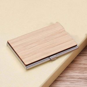 Bamboo Business Card Holder Keychain Refined Wood Grain Design Corporate Event Souvenir for Holiday Mouse <b>Gift</b> <b>Box</b> Promotion - Product Image 4