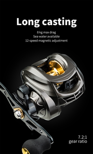 Carrete de Pesca AK2000, accesorio de fundición de cebo 7,2: 1, alta velocidad, 8KG de arrastre máximo, carretes de agua salada, Pesca de lubina - Product Image 2
