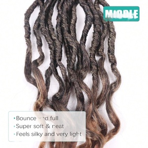 Extensiones de Cabello Personalizadas de 24 Pulgadas, Estilo Nu Locs con Ondas en los Extremos, Pre-enlazadas, Cabello Rizado para Crochet, Estilo Gitano - Product Image 6
