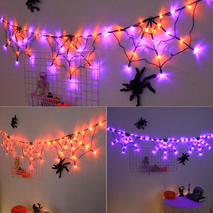 Guirlande lumineuse LED en forme de toile d'araignée pour Halloween, lumières décoratives pour scènes, lumières de décoration pour le festival d'Halloween - Product Image 1