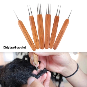 Dread lock-herramienta profesional para extensión de cabello, accesorio de ganchillo con mango de bambú para <span class=keywords><strong>hacer</strong></span> pelucas - Product Image 3