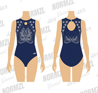Justaucorps de gymnastique sans manches sublimé avec strass brillants pour l'académie de danse
