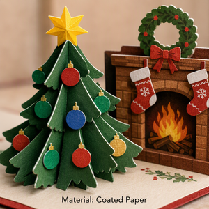 Carte de vœux de Noël en 3D avec maison pop-up, carte de Noël avec enveloppe pour Noël - Product Image 4