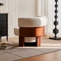 Fauteuil en laine fait main de style postmoderne, ergonomique, avec pieds en bois massif, idéal pour petit appartement, bureau ou décoration, confortable