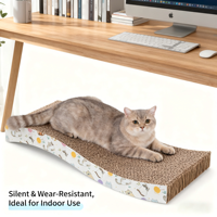 Grattoir pour chat en gros - Tapis à gratter pour chat imprimé mignon, jouet pour chat durable de style ondulé, source de stock de magasin d'animaux de compagnie, vente en gros directe